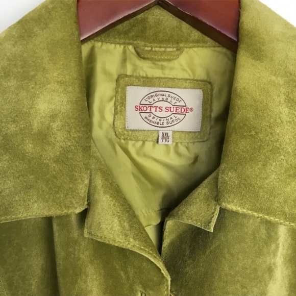 Vintage Skotts Suede Mossy/Lime Green Jacket XXL - Washable Suede - Picture 4 of 6